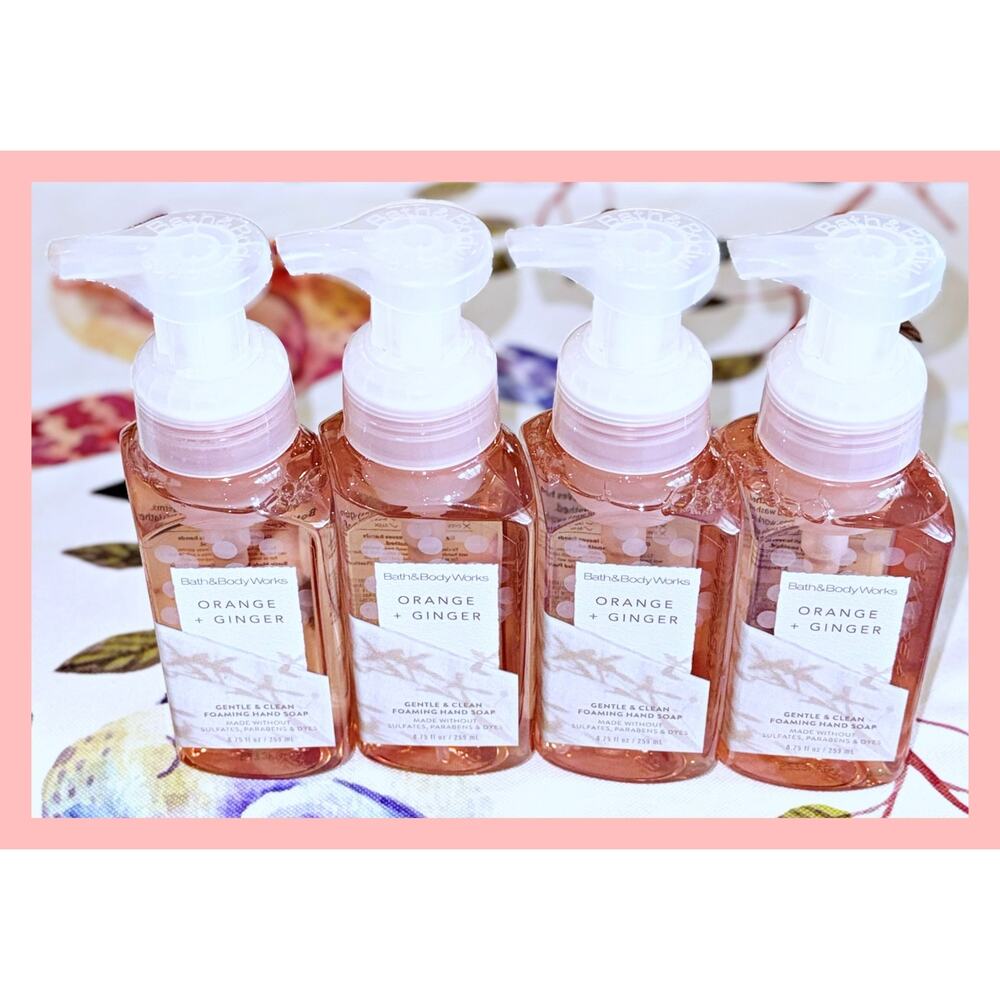 Bath & Body Works Orange + Ginger 8.75oz Gentle Clean Foaming Hand Soap x4